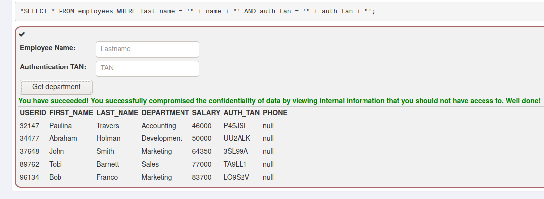 WG SQL injektio ja hipsut